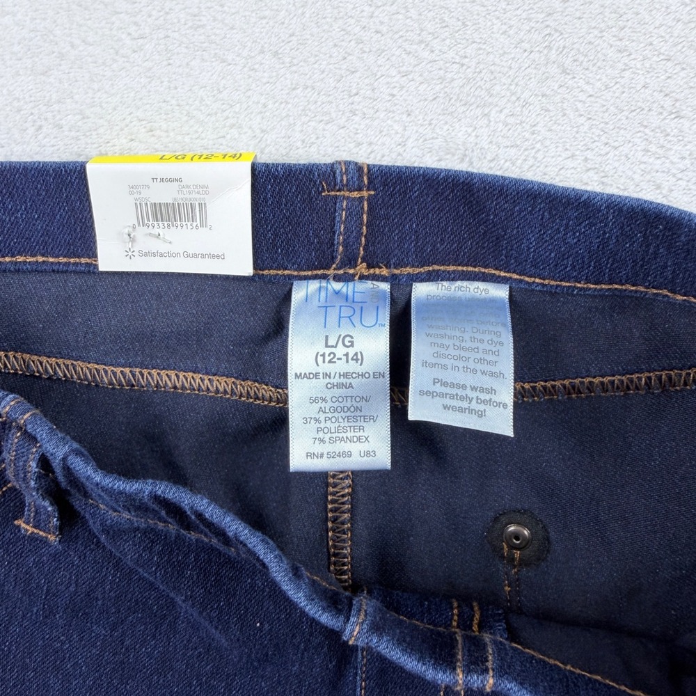 Time and Tru Jeggings Dark Denim Pull-On Size L/G (12-14) - Picture 3 of 8